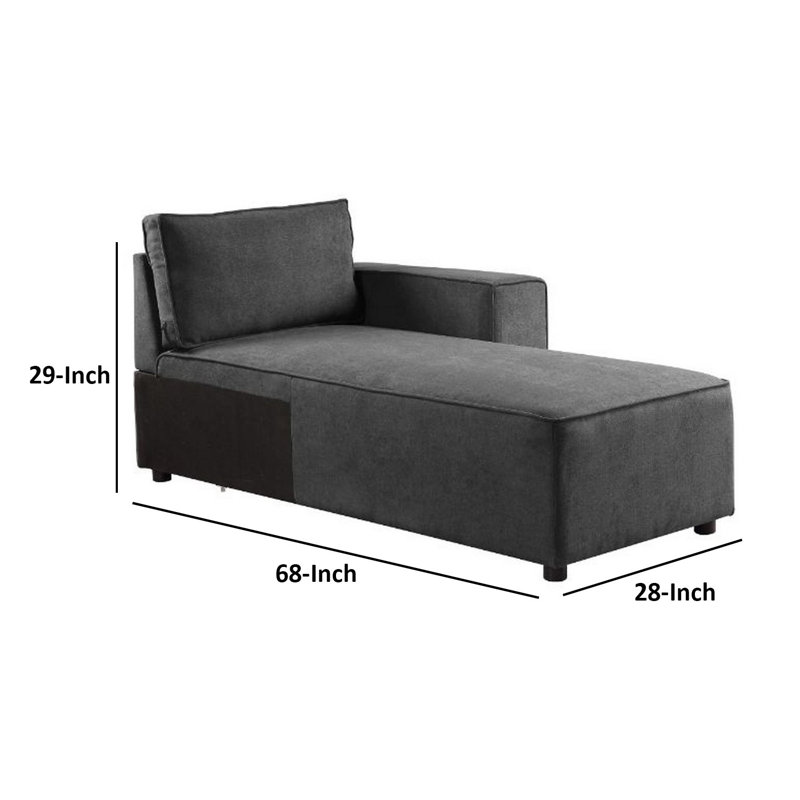 Chaise longue à accoudoirs évasés à un bras et à gauche