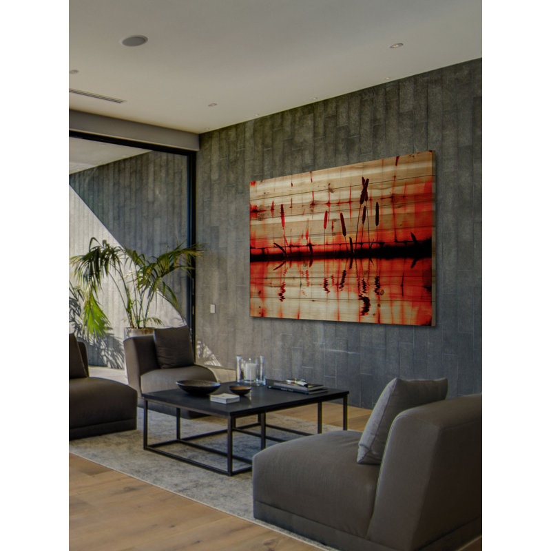 « belle view » par parvez taj,, reproduction d’art sur bois de pin naturel, H 30 po x l 45 po x P 1,5 po