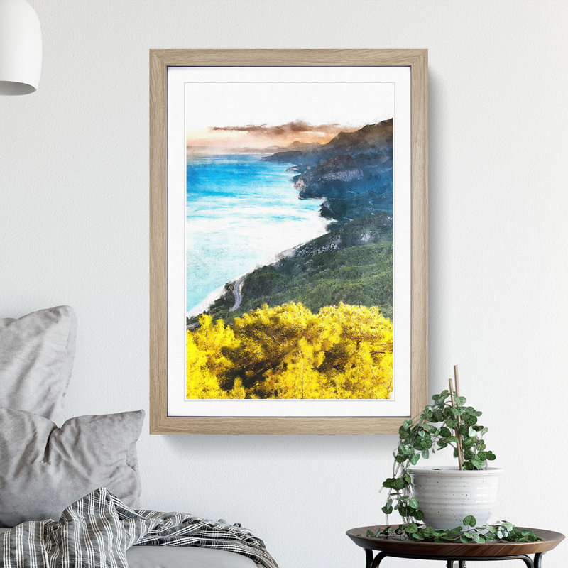 Antalya in Turkey - Picture Frame Graphic Art, Oak Framed, 36cm H x 27cm W x 2cm D