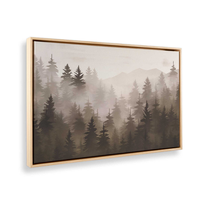 «Neutral Forest Mist», reproduction sur toile, Encadrement brun clair, H 8,75 po x l 12,75 po x P 1,75 po