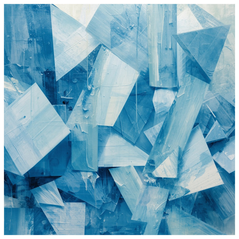 Couvertures bleues à formes géométriques, L 60 po x H 80 po