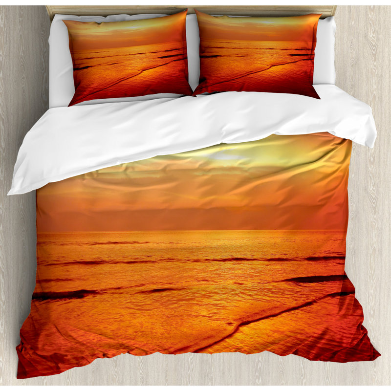 Coastal Polyester Duvet Cover, Queen Duvet Cover + 2 Standard Shams