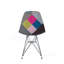 Chaises d'appoint de style bohémien, pieds chromés et décoration géométrique colorée mangeant avec base