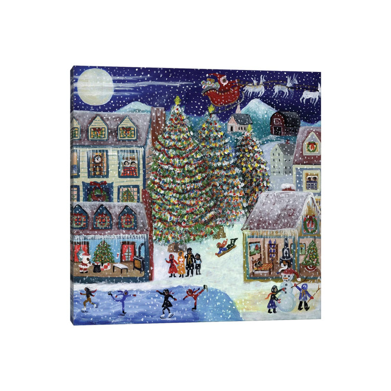 Santa Christmas Village by Cheryl Bartley - Print on Canvas, Wrapped Canvas, 45.72 cm H x 45.72 cm W x 1.91 cm D