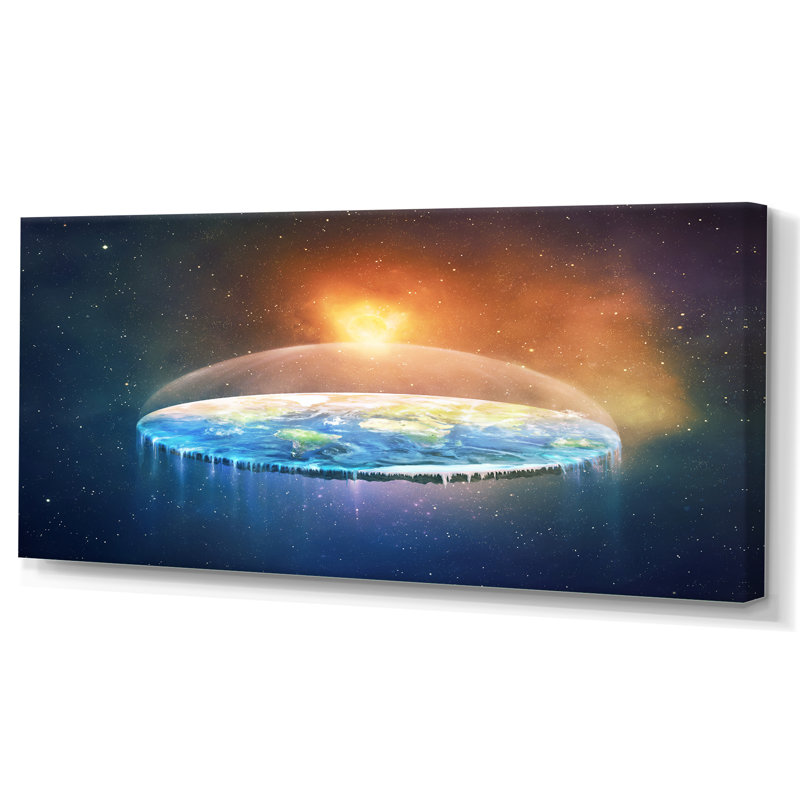 " Surreal Flat Earth Space ", 30" H x 40" W x 1.5" D, Wrapped Canvas