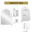 Armoire à pharmacie murale 24 po x 35,8 po avec miroir et tablettes en verre, blanc-1114741277