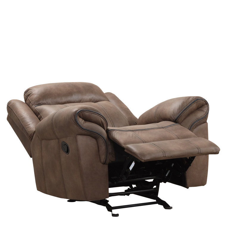 Ensemble de salon inclinable , 3 pièces: 1 canapé, 1 causeuse, 1 fauteuil, Brun