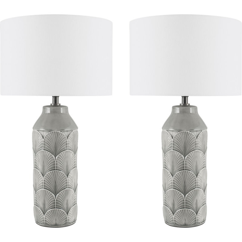 Bethan Ceramic Table Lamp, Grey