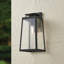 Applique murale d'extérieur 1 lumière noire mate 19 po avec verre antique transparent Seger-1488577595
