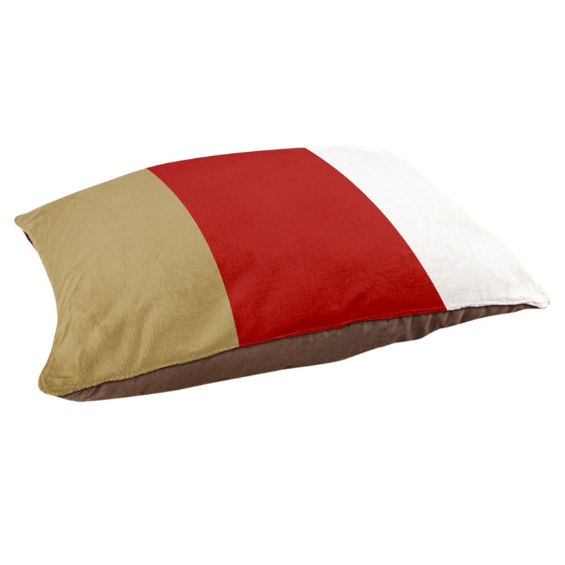 Oreiller Syracuse, Moyen (l 28 po x P 18 po x H 6 po), Or / rouge / blanc