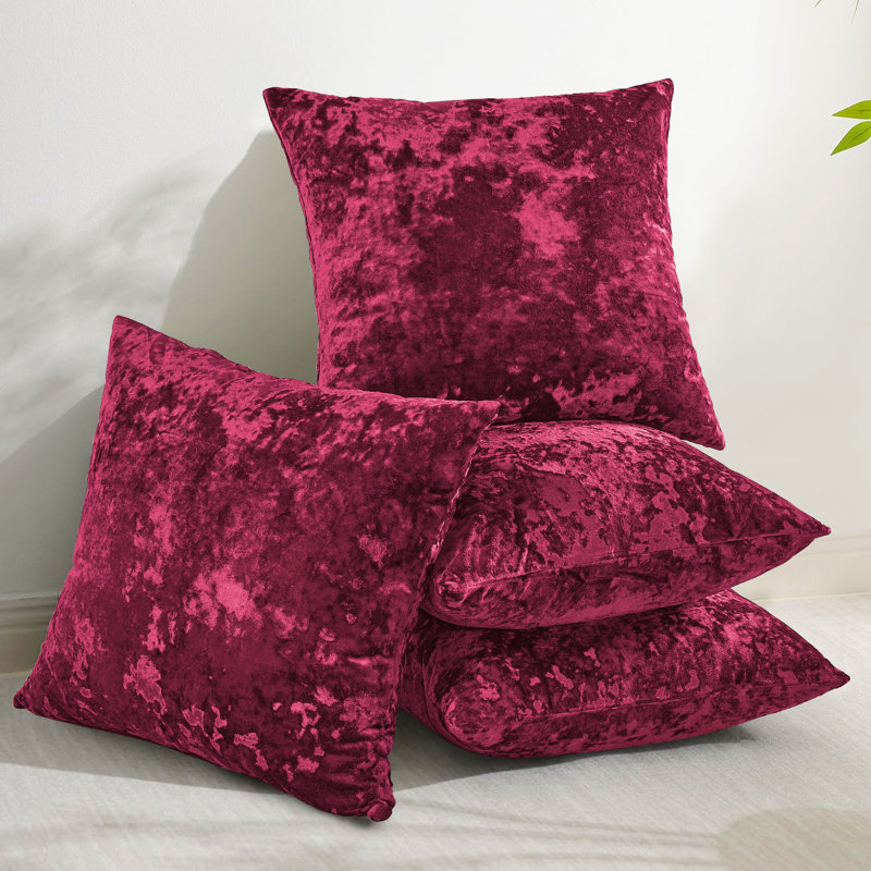Housses de coussin en velours écrasé, Grenat