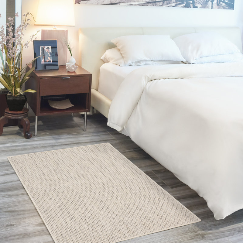 Tapis intérieur / extérieur ivoire / argent Anastasia, Rectangle 3 pi x 5 pi