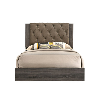 Lit en tissu confortable et robuste avec diverses caractéristiques pour une expérience de sommeil relaxante et de soutien
