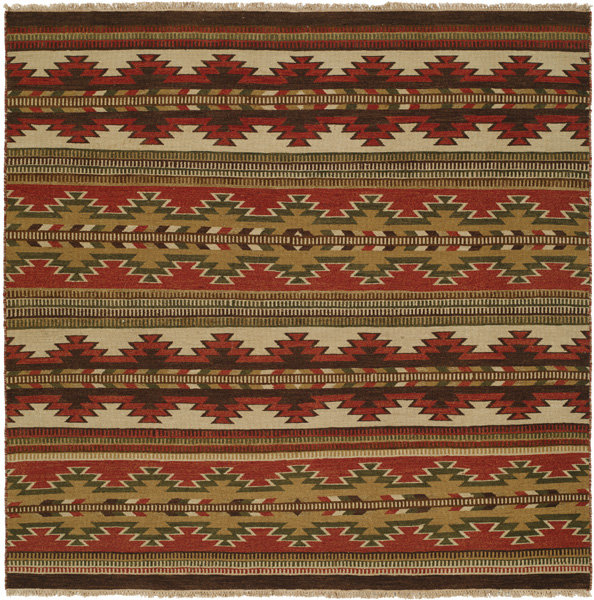 Wool Southwestern Area Rug, Square 6'