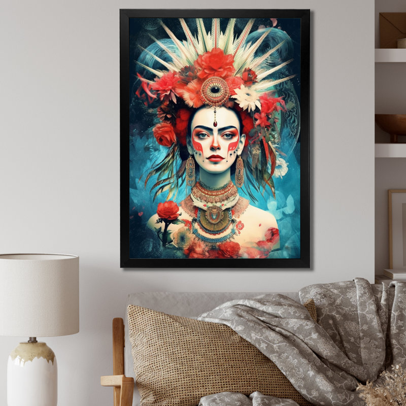 Floral Goddess II, reproduction d'art sur toile, H 40 po x l 30 po x P 1,5 po, Cadre simple noir