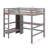 Full Size Loft Bed With Multifunction Shelves And Under-Bed Desk-1394859080