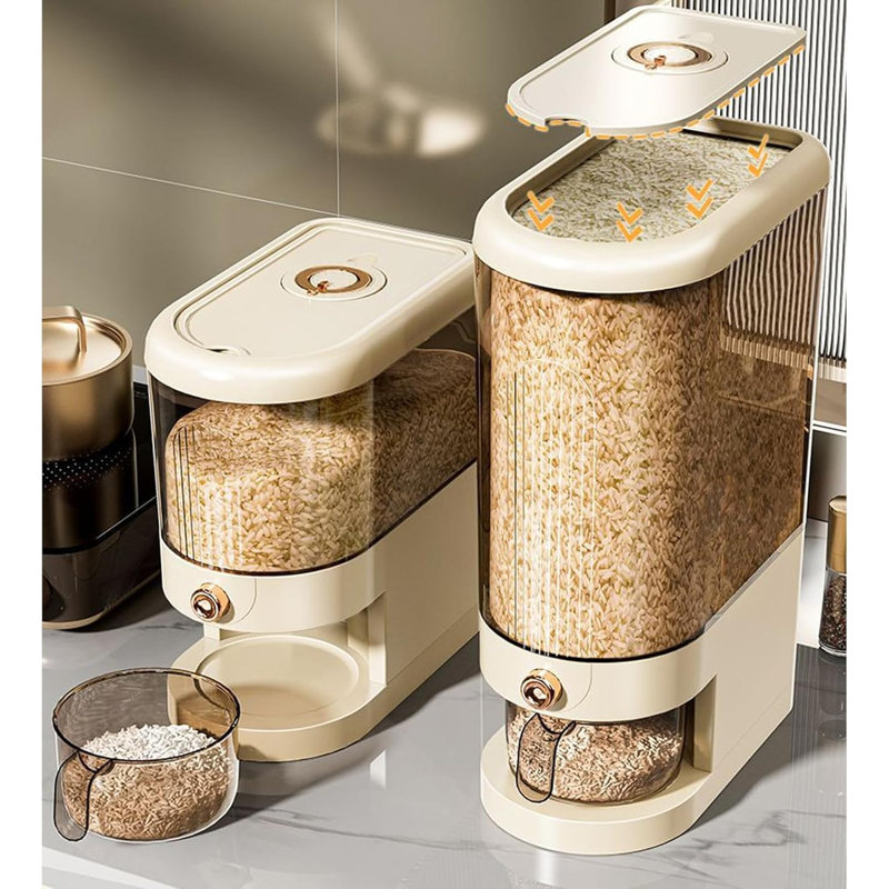 Distributeur de riz 22 lb, grand contenant à grain