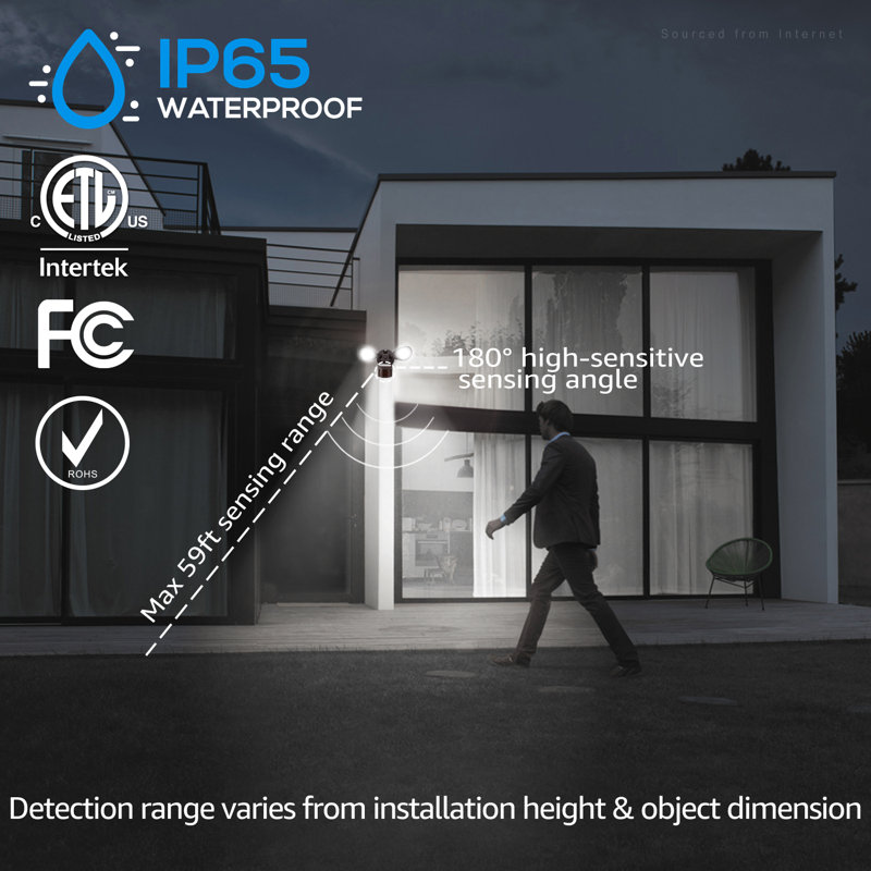 LED Security Wall Light, Motion Sensor Flood Lights, Adjustable Head, Bronze