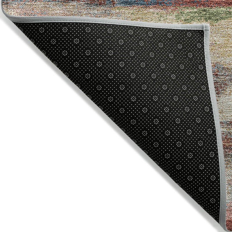 Aleighna Abstract Brown and Gray Washable Synthetic Rug