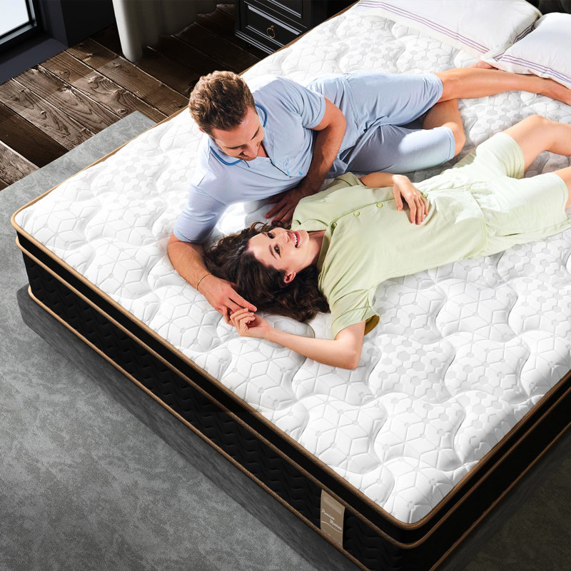 Matelas simple de 10 pouces avec mousse viscoélastique gélifiée, système de ressorts ensachés individuels, ressorts indépendants pour la séparation des mouvements, conception respirante et respirante