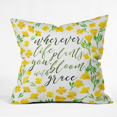 Hello Sayang Bloom with Grace Throw Pillow