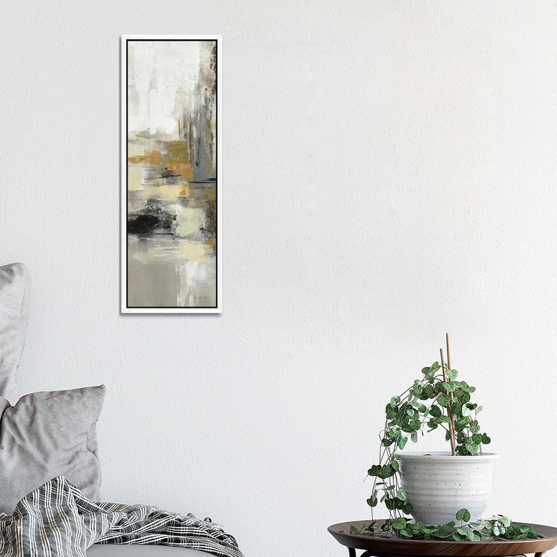 Lava And Steam II by Silvia Vassileva - Print on Canvas, 30.48 cm H x 91.44 cm W, White Framed