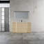 Meuble-lavabo autoportant de 152 cm (60 po) avec lavabo en céramique blanche, 2 petites armoires de rangement et portes à fermeture douce.-2083248517-2089442387