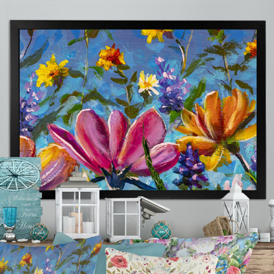 Impression sur toile, "Wildflowers Impressionism Art"