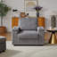 Fauteuil inclinable simple en velours côtelé, 42,5 po avec coussin de dossier, porte-gobelet, repose-pieds de rangement, canapé de salon confortable et profond-1428141101
