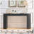 59.05'' Modern Console Table With Drawer For Entryway With Unique Vertical Stripe Design For Living Room Hallway Foyer Entrance Study,BLACK