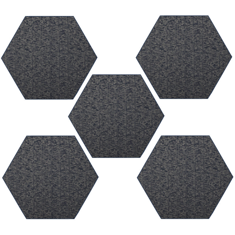 Ensemble de tapis intérieur / extérieur en nylon touffeté à la machine Leelyn, Hexagone 2 pi