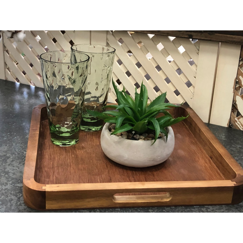 Kalmar Home Acacia Wood Rectangle Serving Tray