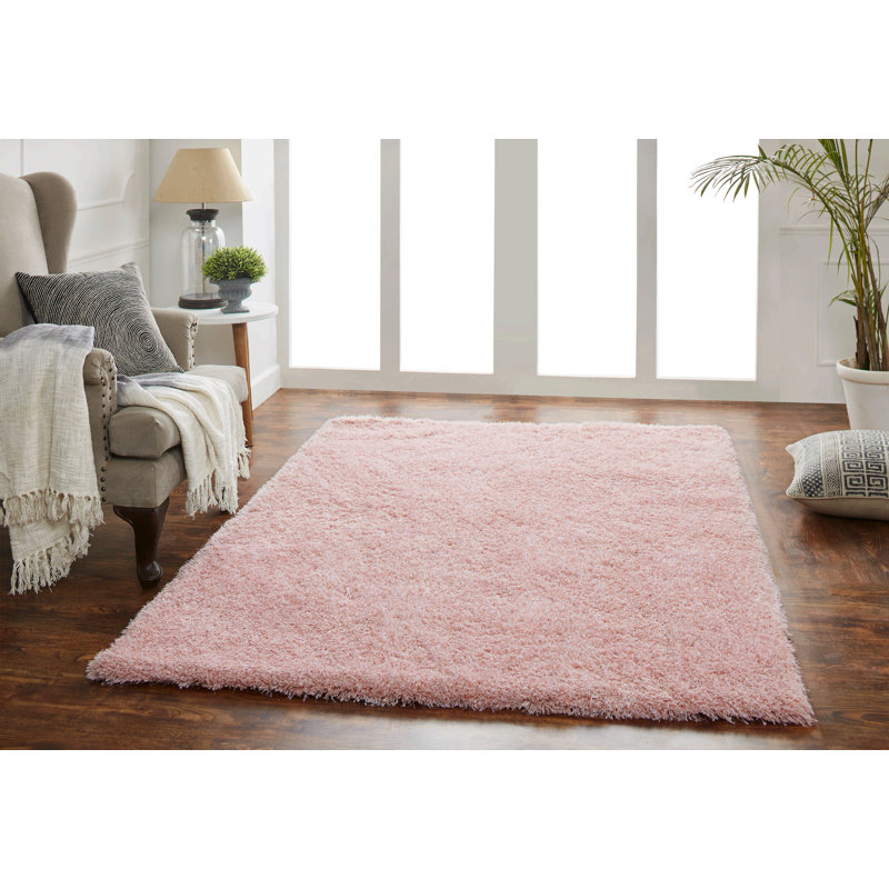 Tapis de zone rosé 5 pi x 7 pi custom poils longs Lilibeth