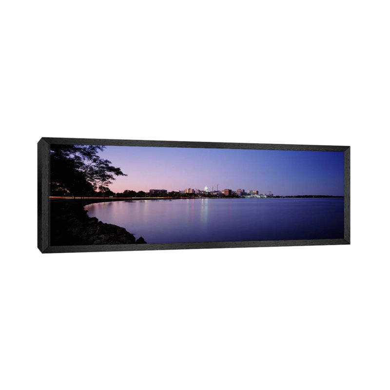 Buildings Along A Lake, Lake Monona, Madison, Wisconsin, USA by Panoramic Images - Panoramic Gallery-Wrapped Canvas Giclée on Canvas