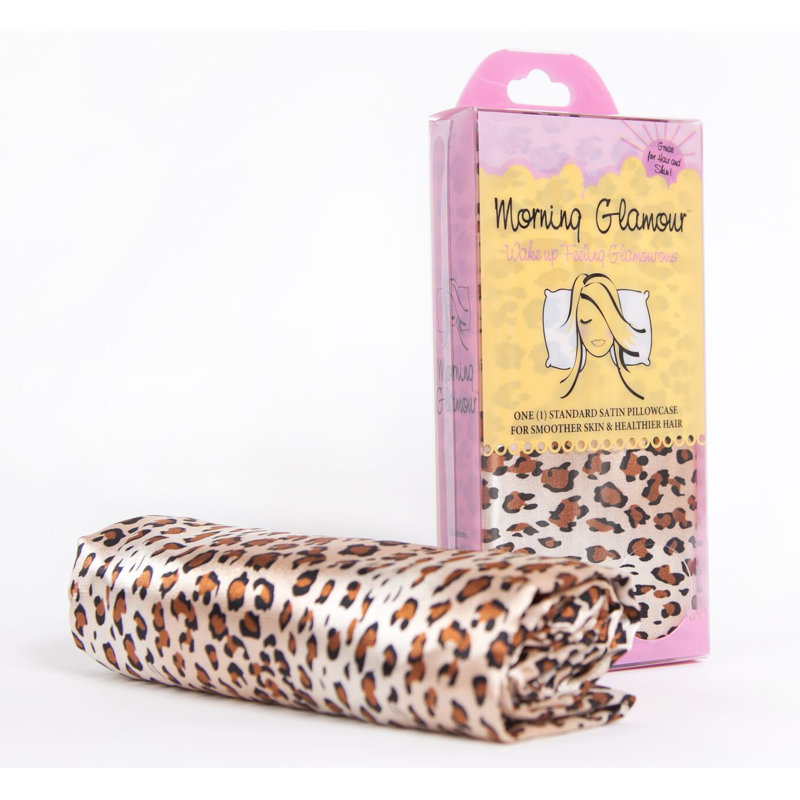 Leopard Print Satin and Cotton Standard Pillowcase