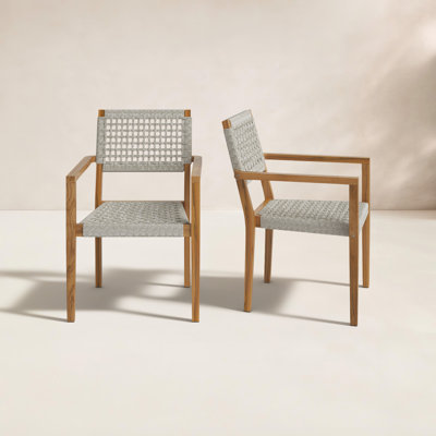 Cava Indoor/Outdoor Rope & Teak Stacking Armchairs