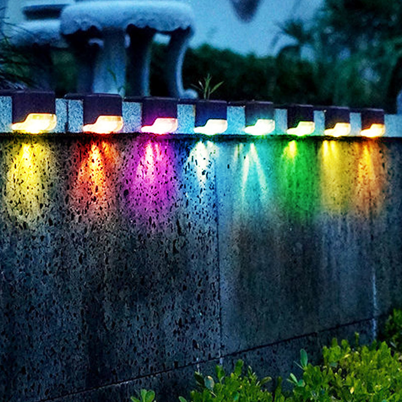 Black Solar Powered Integrated LED Deck Light Pack - Garden Patio Pathway Decor, Multicolor