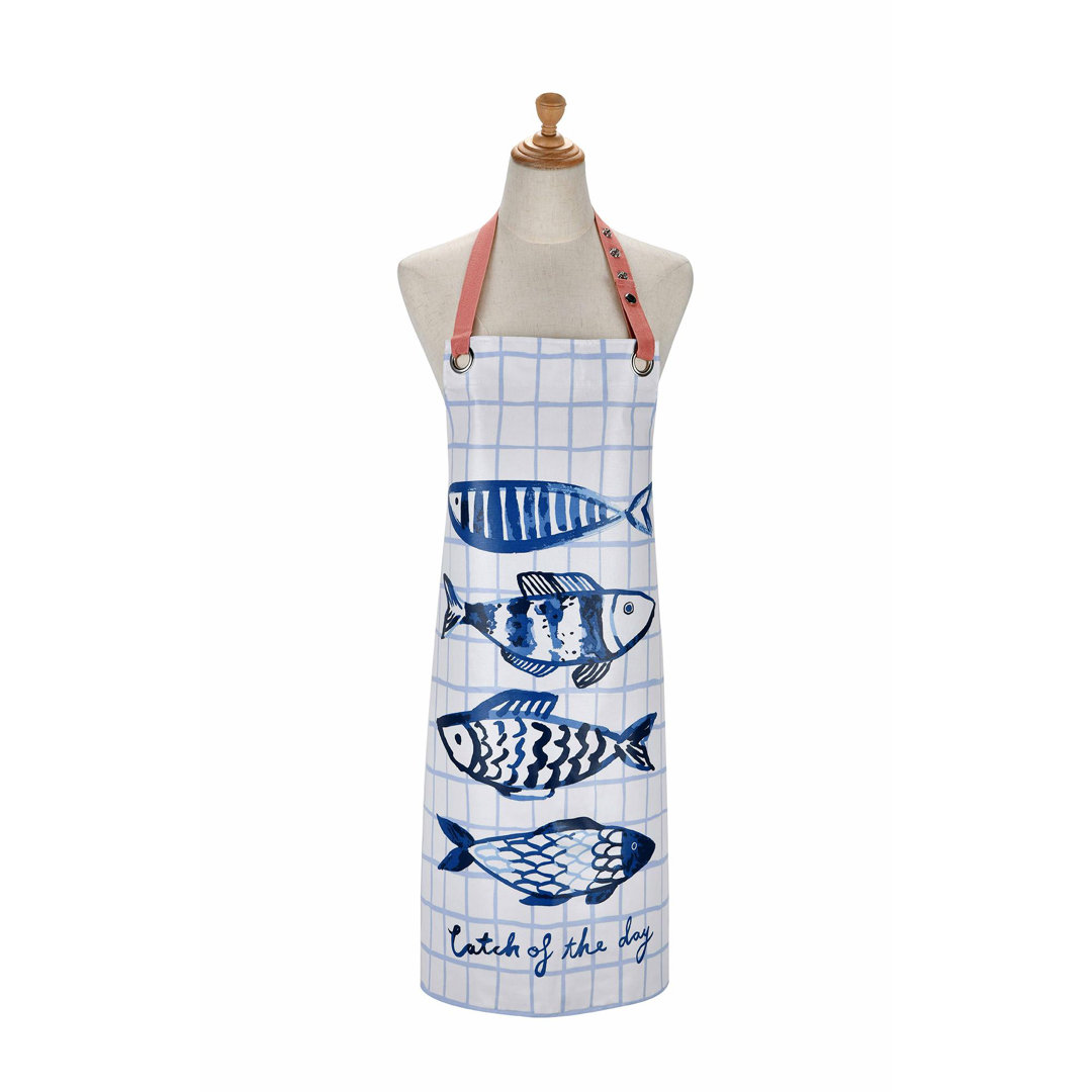 Catch Of The Day Striped Cotton Bib Apron