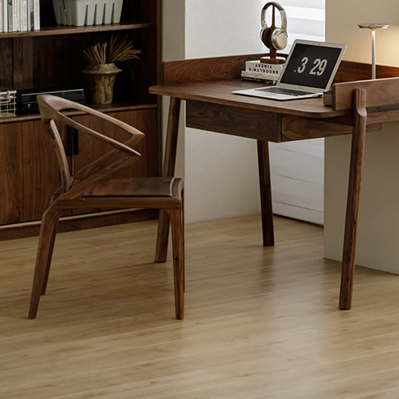 Light luxury black walnut desk chair