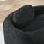 Fauteuil paresseux moderne simple ovale avec dossier intégré, accoudoirs latéraux et coussin, chaise longue compacte peu encombrante pour le salon - noir