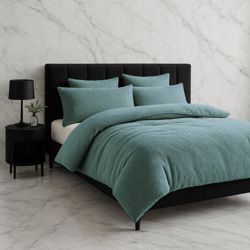 No Pattern Duvet Cover Set with Pillowcases Included, King Duvet Cover + 2 Standard Pillowcases, Teal