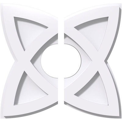 10"OD x 3"ID x 3 3/4"C x 1"P Cosmo Architectural Grade PVC Contemporary Ceiling Medallion, Two Piece