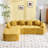 Chenille L-Shaped Sectionals Sofa With Four Pillows-1762541898