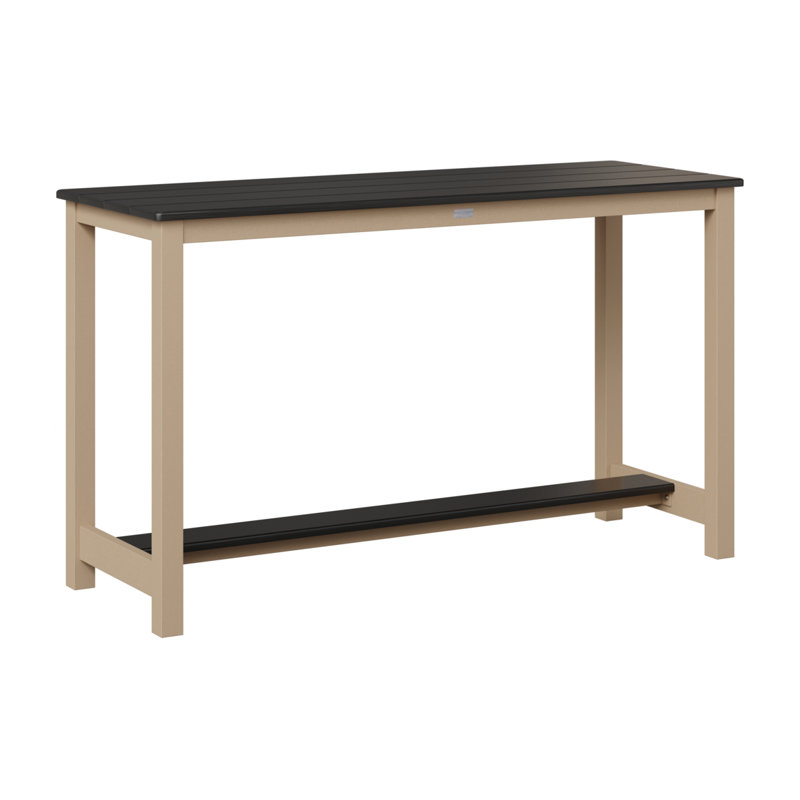 Table de jardin à hauteur de comptoir Berlin Gardens, Noir martelé, Sahara moucheté, H 35,5 po x l 60 po x P 22 po
