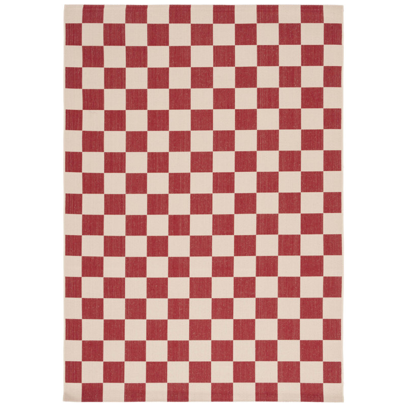 Menko Performance Checkered Indoor/Outdoor Area Rug, Rectangle 4' x 5'7"