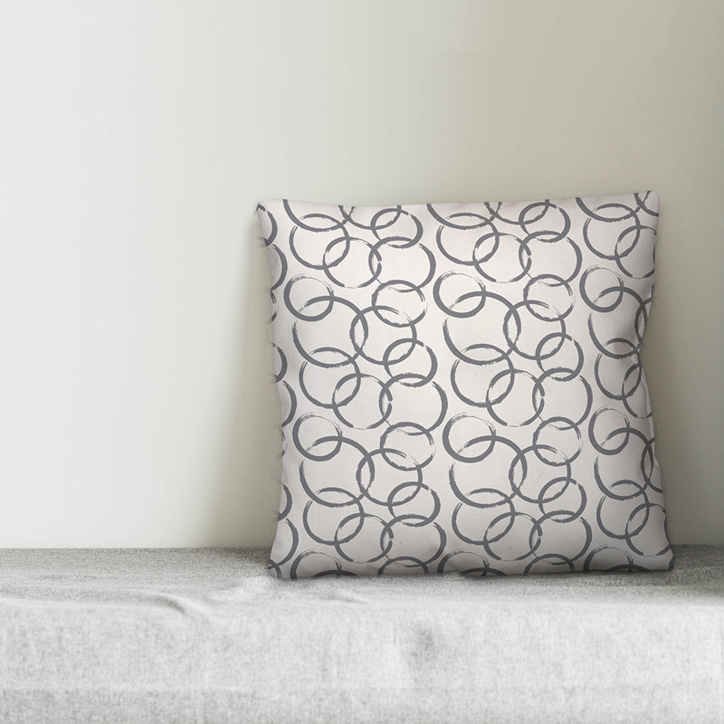 Geometric Throw Pillow, White/Gray, 20" x 20"