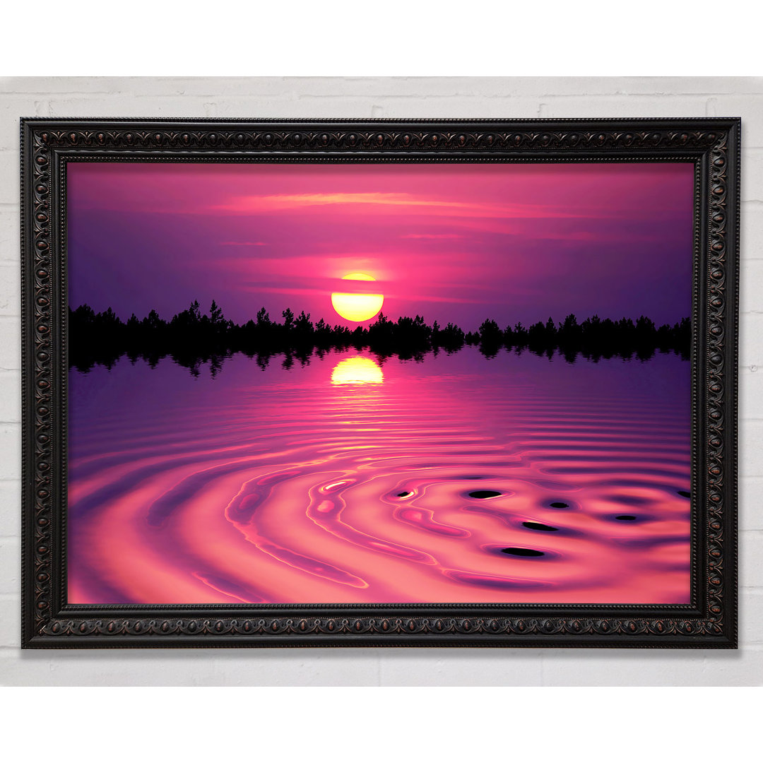 Pink Sunset Lake Swirl - Druck