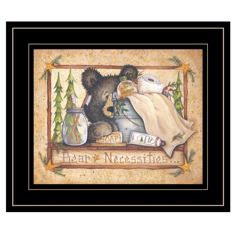Ours en nécessité - Reproduction sur papier encadrée, Cadre noir