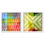 Ensemble de décorations murales ombrées à motif géométrique dynamique par Art Remedy, cadre blanc, 40 x 40