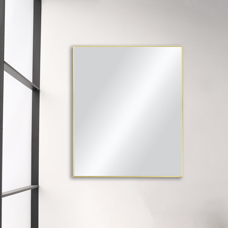 Miroir mural incassable Premium Premium, 36 po x 30 po, Or brossé
